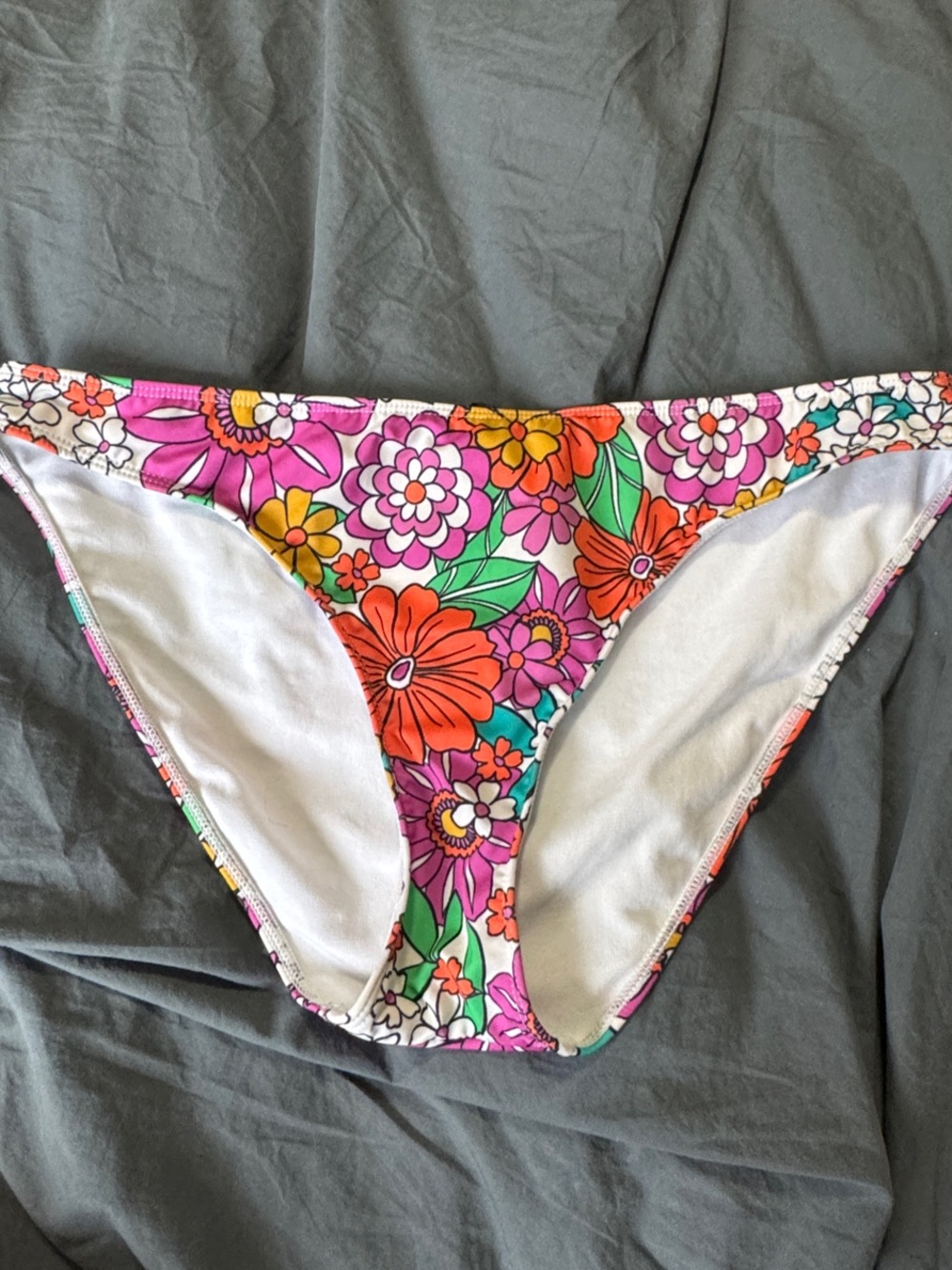 Hurley Floral Bikini Bottoms in Pink, Orange, Green, Purple